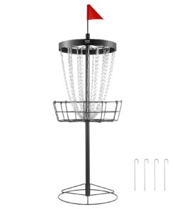 VEVOR Portable Disc Golf Basket with 24 Chains