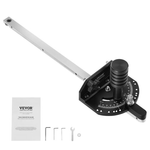 VEVOR Precision Aluminum Alloy Table Saw Miter Gauge with 15 Angle Stops