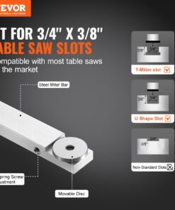 Fits 19mm x 9.5mm (3/4'' x 3/8'') Table Saw Slots
