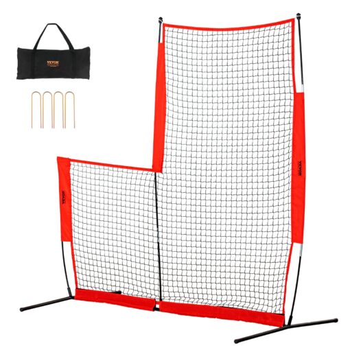 VEVOR 21x21 m 7x7 ft L Screen Baseball Softball Safety Net with Carry Bag