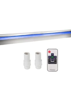 90 cm x 11.5 cm x 7.9 cm Nerūsējošā Tērauda Dekoratīvs Ūdenskrituma Baseina Strūklaka ar LED Gaismas Lenti un Tālvadības Pulti Dārza Dīķim Iekštelpās un Ārā