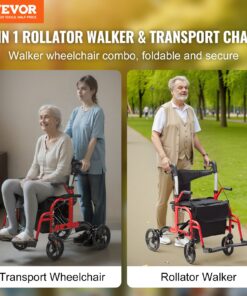 Folding Lightweight Aluminum Mobility Walker with Adjustable Handle