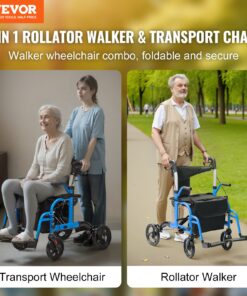 Lightweight Folding Aluminum Walker with Adjustable Handle Height (84.6-97.5 cm / 33.3-38.4 in)