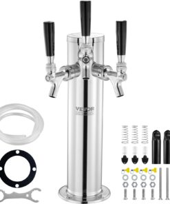 VEVOR Triple Tap Draft Beer Tower Dispenser - Stainless Steel