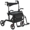 VEVOR 2 in 1 Rollator Walker  Transport Chair for Seniors