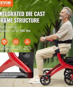 Folding Mobility Aid for Seniors with Seat and Storage