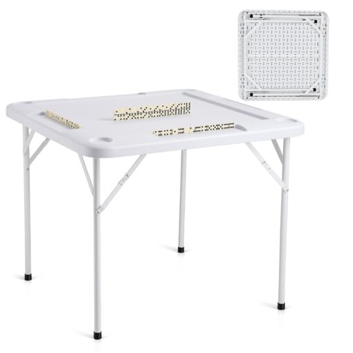 VEVOR 4 Player Folding Mahjong Table with Cup Holders and Chip Trays