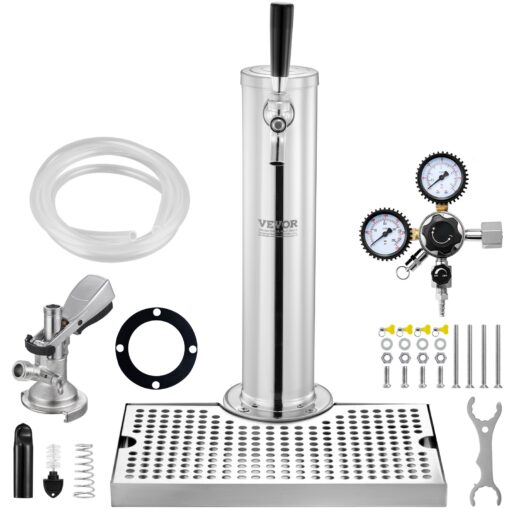 VEVOR Single Tap Kegerator Tower Kit with A System Keg Coupler