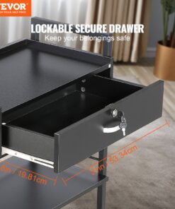 MDF Rolling Storage Station with 4 Wheels (2 Lockable)