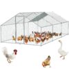 VEVOR Large Metal Chicken Coop 3x588x199 m 98x193x65 ft Walk in Poultry Run with Weatherproof Cover and Security Lock