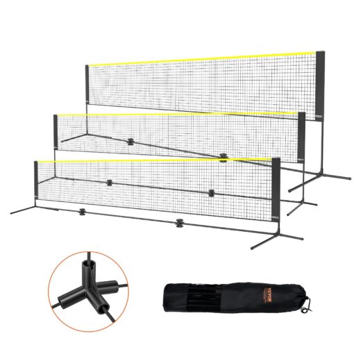 VEVOR 518m 17ft Adjustable Multi Sport Net Set with Carry Bag Ideal for Badminton