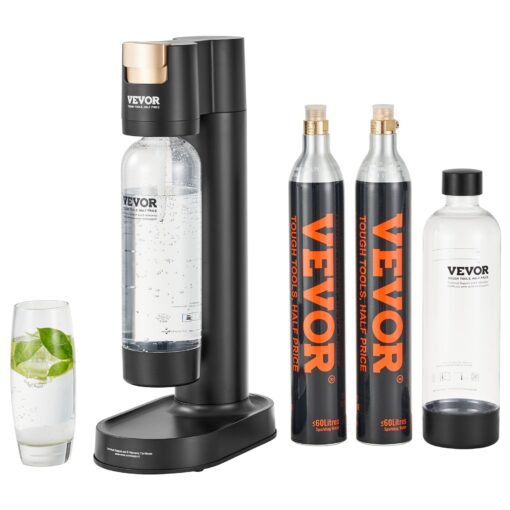 VEVOR Home Soda Maker with 2 BPA Free 1L Bottles and 2 CO2 Cylinders