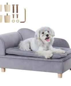 VEVOR Grey Velvety Pet Sofa Bed with Storage