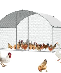 VEVOR Large Metal Chicken Coop with Waterproof Cover