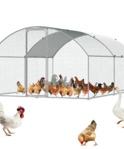 VEVOR Large Metal Chicken Coop 3x3.93x1.99 m / 9.8x12.9x6.5 ft with Waterproof Cover and Security Lock