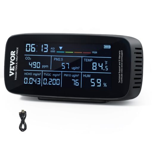 VEVOR 9 in 1 Air Quality Monitor with 145 cm 57 inch HD Display