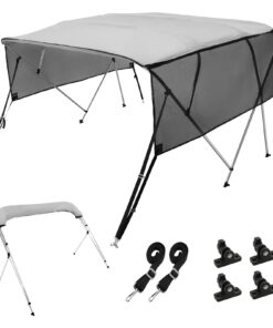 VEVOR 4 Bow Bimini Top Boat Cover with Detachable Mesh Sidewalls