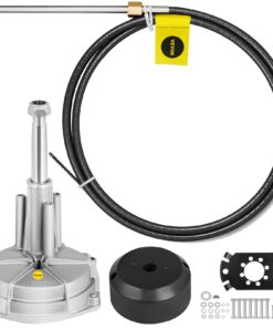 VEVOR Marine Rotary Boat Steering System with 3.96 m (13 ft) Cable and 3/4'' Shaft for Yachts and Fishing Boats