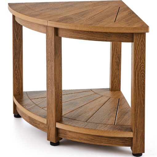 Waterproof Corner Shower Bench with Storage Shelf