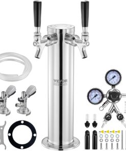 VEVOR Dual Tap Kegerator Tower Kit with A-System Keg Coupler