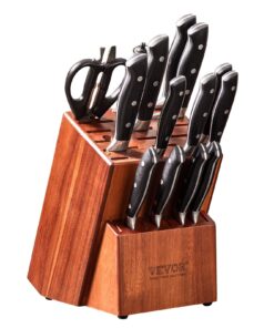 VEVOR 25-Slot Acacia Wood Knife Storage Block for 23 Knives