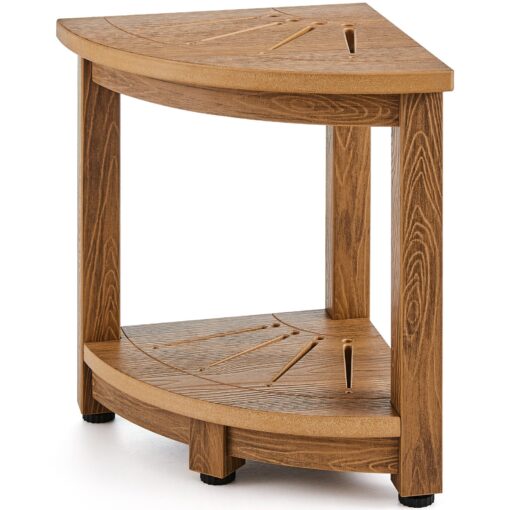 VEVOR Corner Shower Bench with Storage Shelf