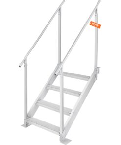 VEVOR 4-Step Aluminum Dock Ladder with Dual Handrails