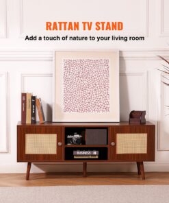 Boho Mid Century Modern Cabinet with Adjustable Shelves