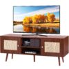 VEVOR Rattan TV Stand for 140 cm 55 in TV