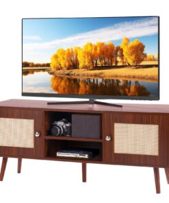 VEVOR Rattan TV Stand for 140 cm (55 in) TV