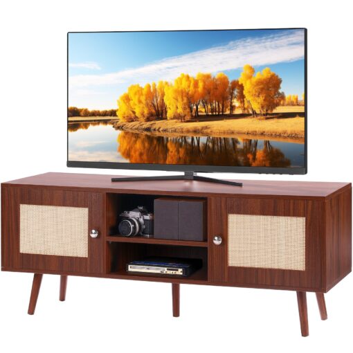 VEVOR Rattan TV Stand for 140 cm 55 in TV