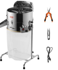VEVOR 46 cm (18 inch) Electric Leaf and Bud Trimmer Machine 60W with Adjustable Speed and Stainless Steel Frame