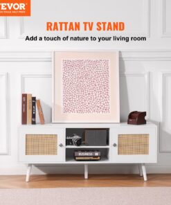 Boho Mid Century Modern Cabinet with Adjustable Shelves