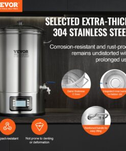 304 Stainless Steel Home Beer Brewer with Panel Control and Glass Lid
