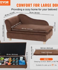 76x46x41 cm (30x18x16 in) Soft Velvety Dog Sofa Bed