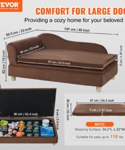 Dark Brown Velvety Dog Couch