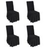 VEVOR 4 PCS Black Stretch Spandex Folding Chair Covers with Skirt