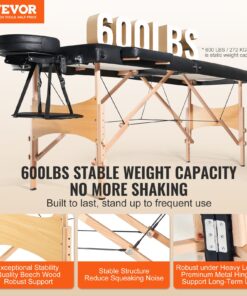 Lightweight Folding Salon Bed with 8-Level Height Adjustment