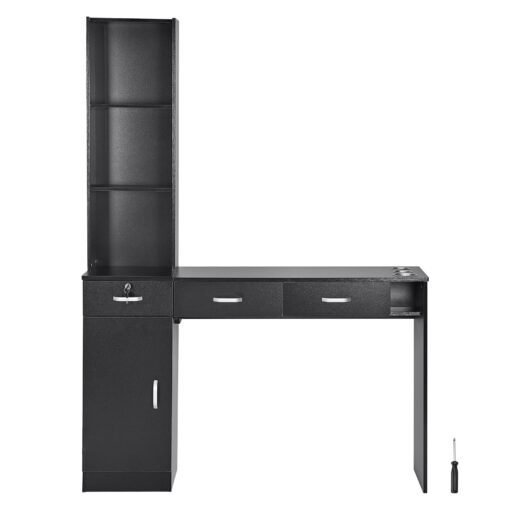 VEVOR Black Wall Mounted Salon Station for Hair Stylists