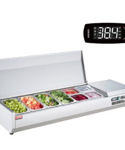 VEVOR Countertop Refrigerated Salad Pizza Prep Station - 155W Compressor