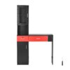 VEVOR Wall Mounted Salon Station with Lockable Drawer and Heat Resistant Tool Sleeves   Black and Red Hair Stylist Furniture Set with 3 Cubbies