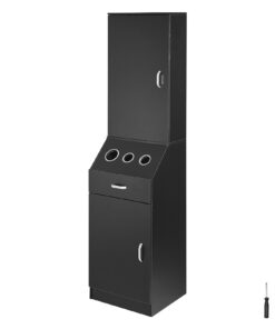 VEVOR Black Salon Storage Cabinet for Hair Stylists