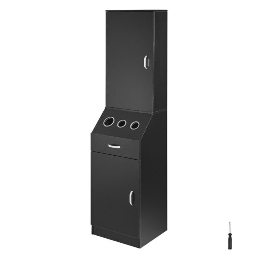 VEVOR Black Salon Storage Cabinet for Hair Stylists