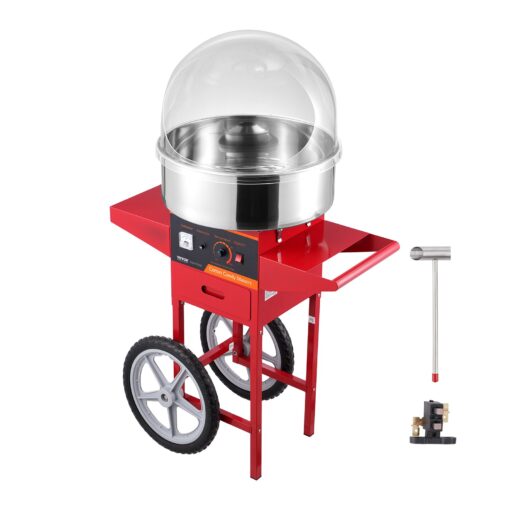 VEVOR 1000W Commercial Electric Cotton Candy Machine with Cart and Cover