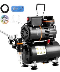 VEVOR Professional Airbrush Kit with 3.5L (0.92 Gallon) Air Tank & Dual Fan Compressor for Detailed Spraying