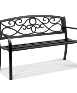 VEVOR 127 cm (50 inches) Metal Outdoor Garden Bench with Floral Design