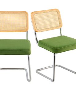 VEVOR Set of 2 Green Rattan Dining Chairs