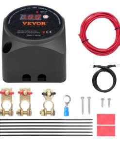 VEVOR 12V 140A Dual Battery Isolator Kit with Voltage Sensitive Relay and LED Display for Real-Time Monitoring