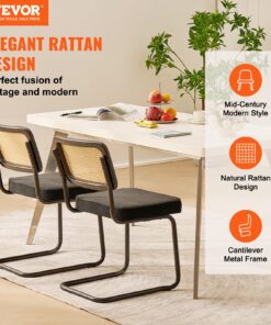 Mid Century Modern Upholstered Velvet Accent Chairs with Rattan Backrest