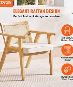 Upholstered with 105° Ergonomic Rattan Backrest